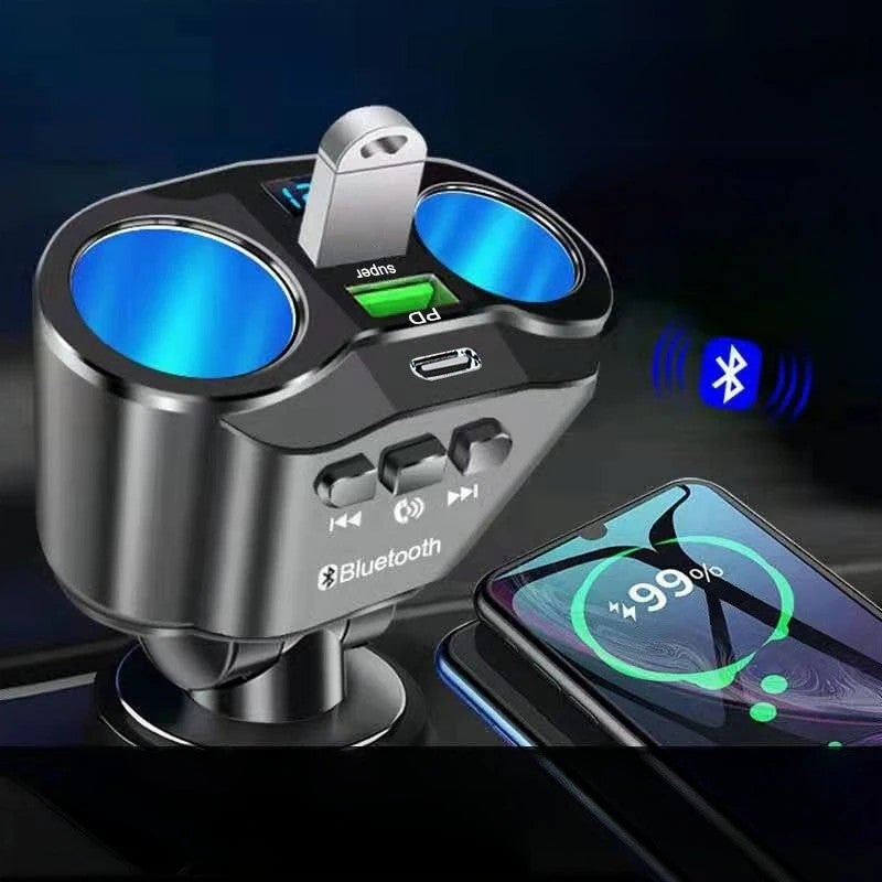 Bluejw Double Cigarette Lighter Adapter Car Charger - 3 USB Ports & Bluetooth Speaker - Play Music, Handsfree Calling - Automobile Charger - Image 5